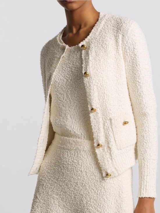 Dior Sweaters - Christian Dior Cotton and Wool Blend Knit Twin Set Ecru